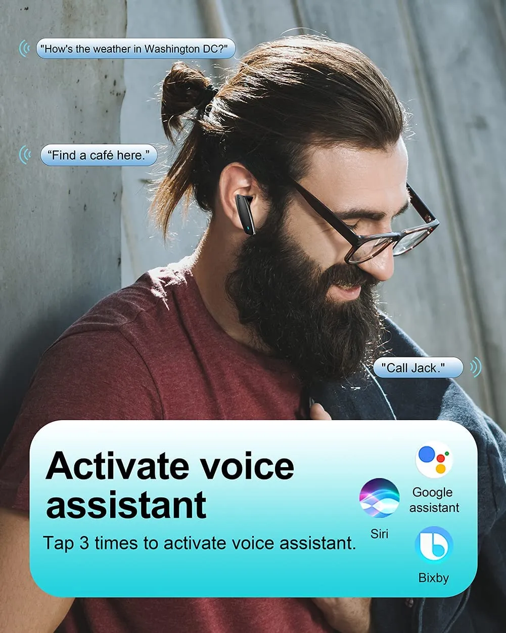 Guanda SM200 Auricolari Wireless Bluetooth Neri Touch
