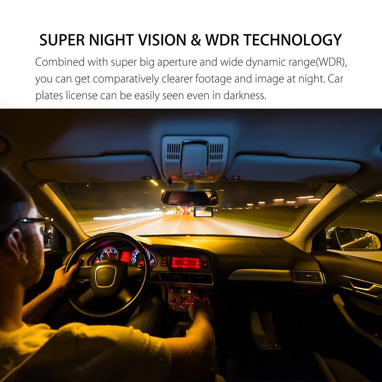 Jansite Dash Cam Anteriore Posteriore Auto Full HD Visione Notturna