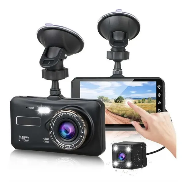 Jansite Dash Cam Anteriore Posteriore Auto Full HD Visione Notturna