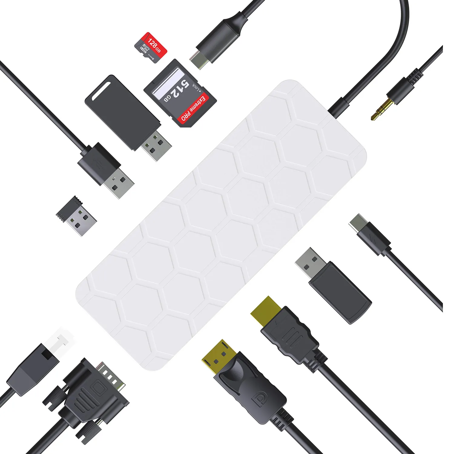 Guanda GD2 hub USB-C 13 in 1 argento 4K