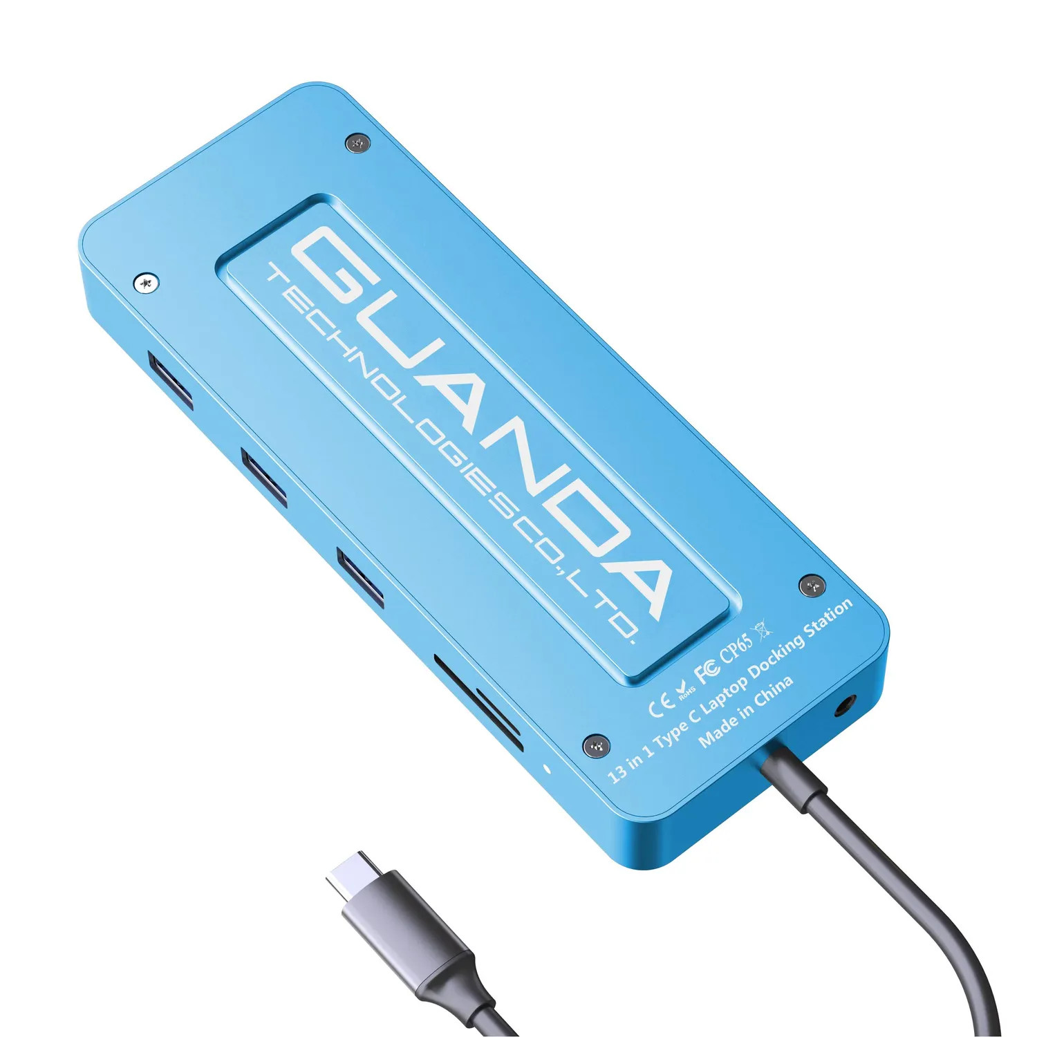 Guanda GD1 hub USB-C 13 in 1 azzurro 4K
