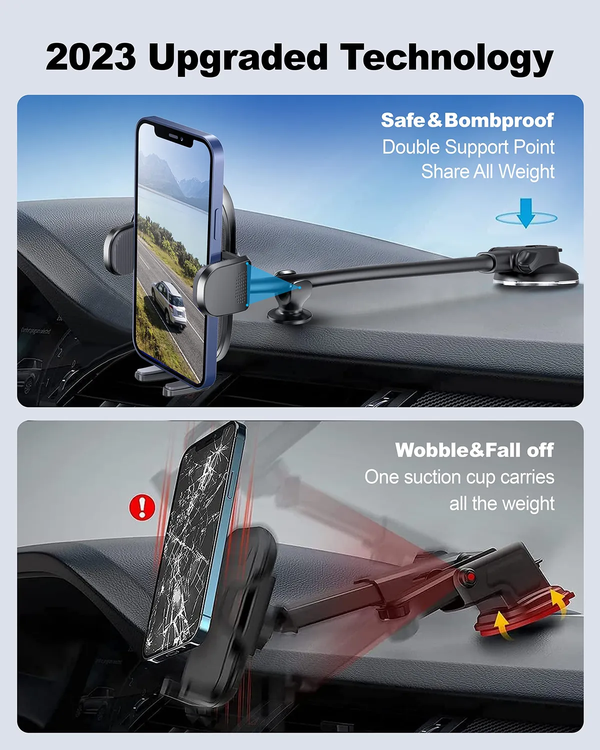 Guanda supporto cellulare auto cruscotto parabrezza regolabile