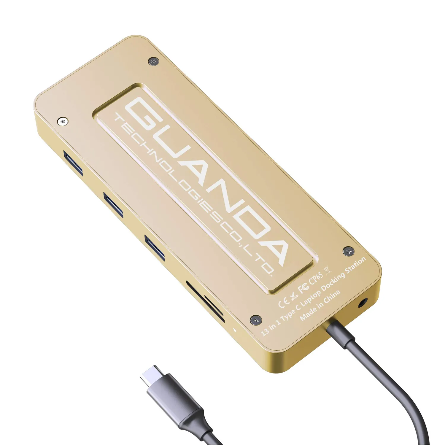 Guanda GD1 hub USB-C 13 in 1 oro champagne 4K