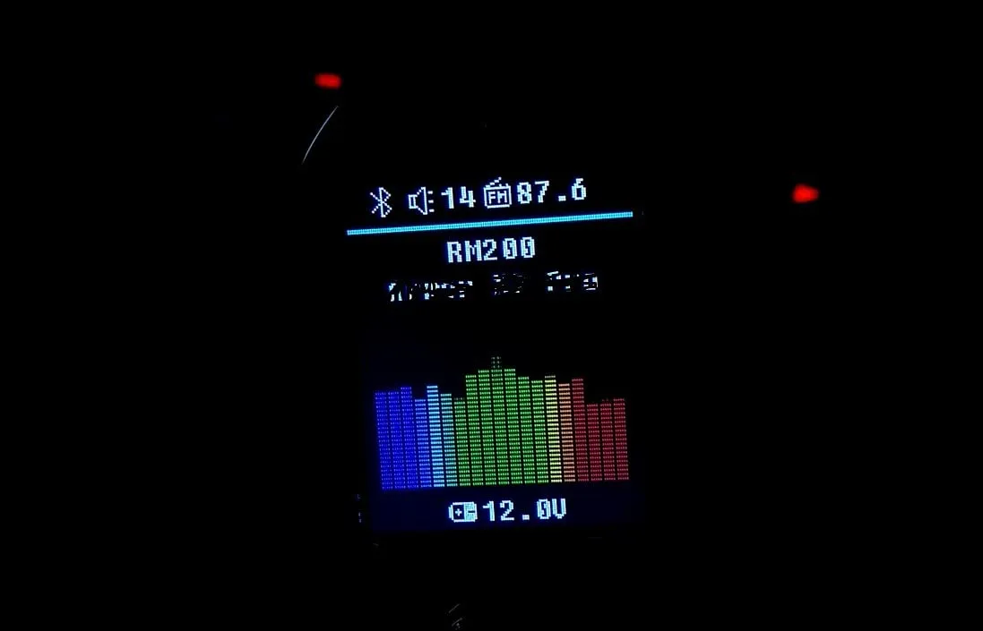Guanda Bluetooth 5.3 Trasmettitore FM Auto Schermo 1,8 Ricarica 18W