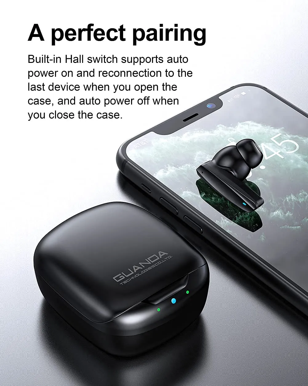 Guanda SM200 Auricolari Wireless Bluetooth Neri Touch