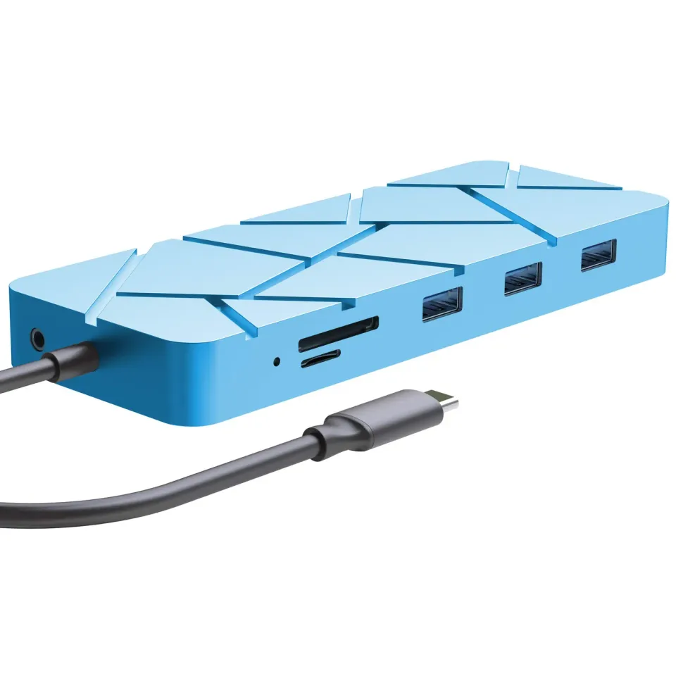 Guanda GD1 hub USB-C 13 in 1 azzurro 4K
