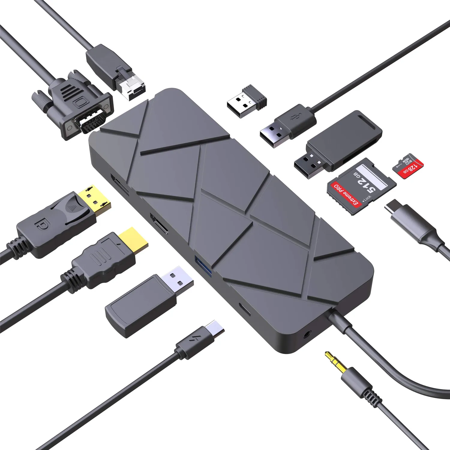 Guanda GD1 Hub USB-C 13 in 1 Nero Hub 4K