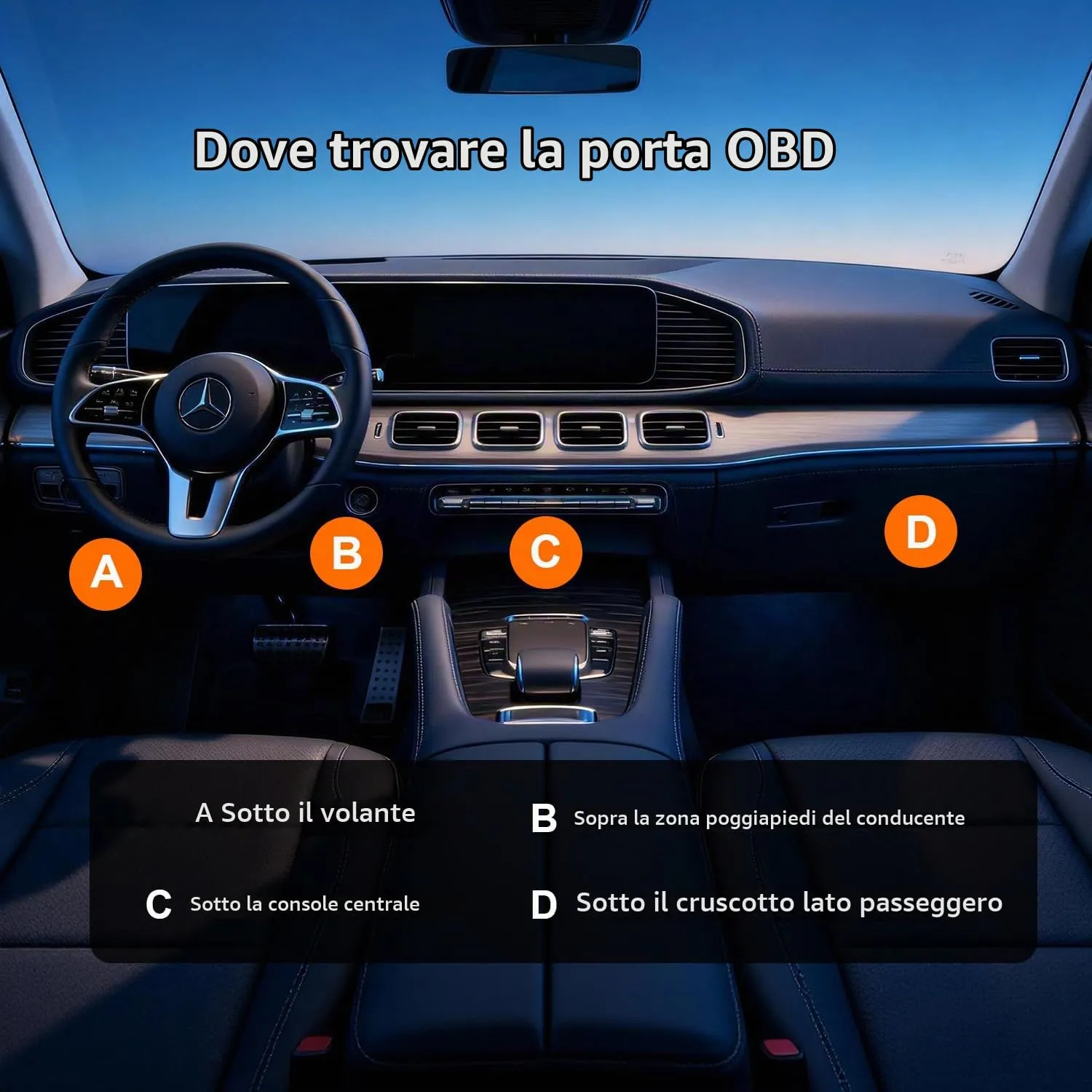 Kawa cavo alimentazione OBD dash cam Type-C 5V parcheggio