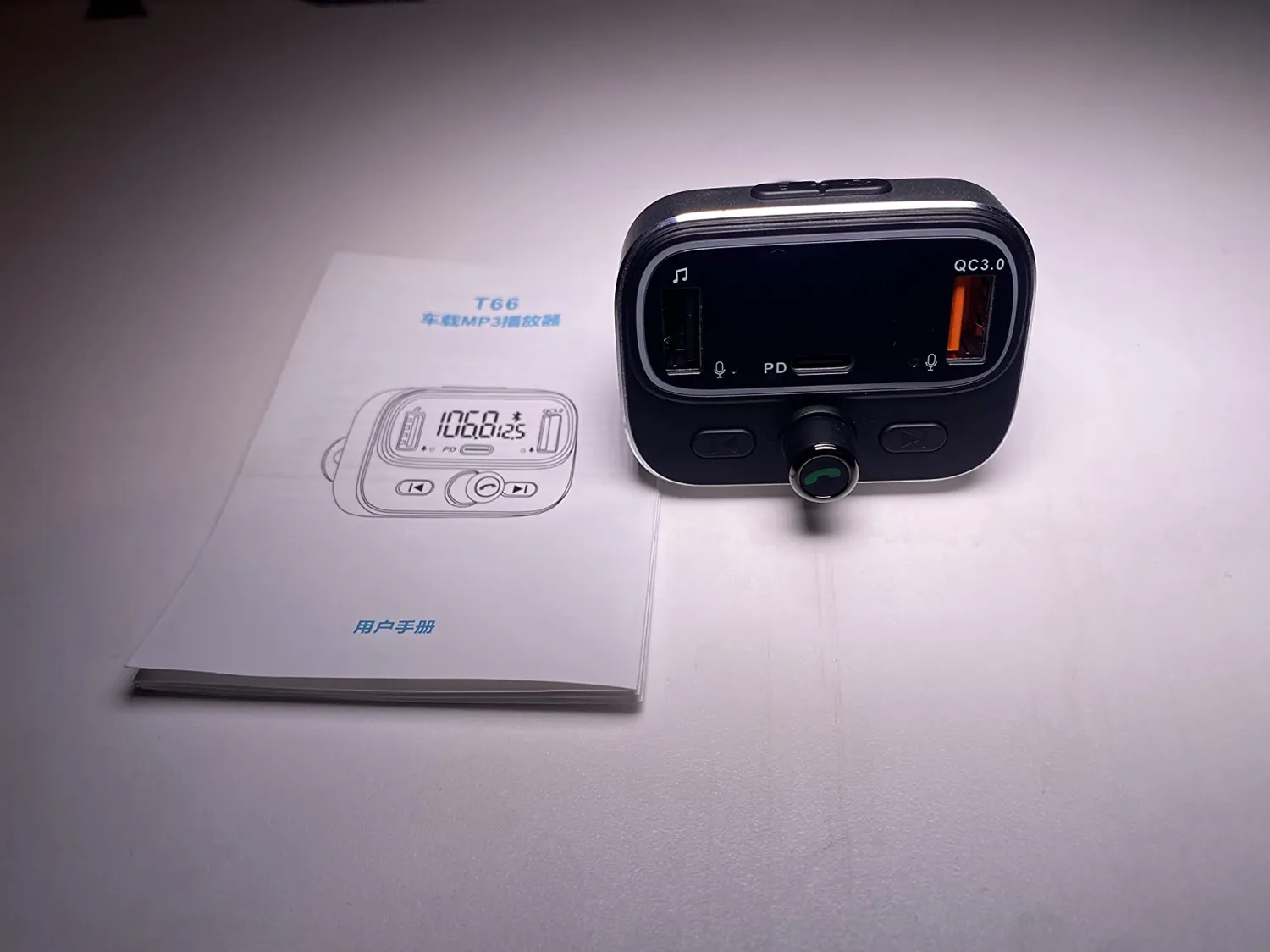 Guanda Trasmettitore FM Bluetooth Auto Doppio Microfono PD 20W LED