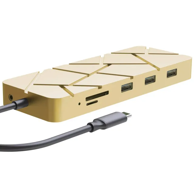 Guanda GD1 hub USB-C 13 in 1 oro champagne 4K