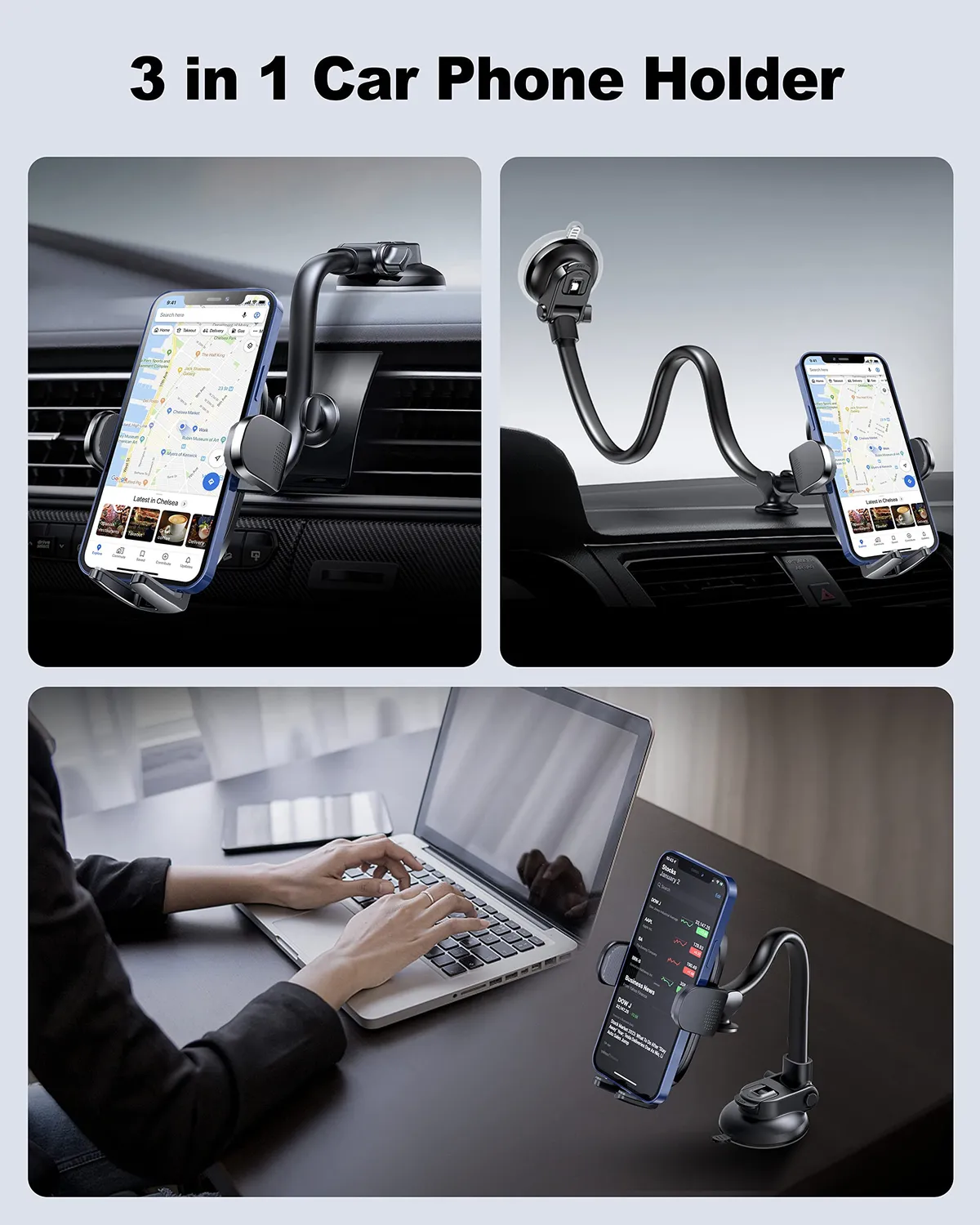 Guanda Braccio Lungo supporto smartphone auto parabrezza girevole