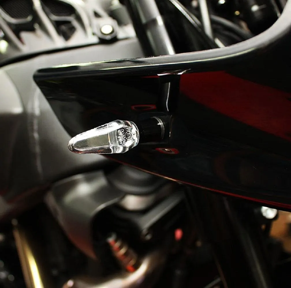 Motogadget mo.blaze ice freccia led moto nero vetro