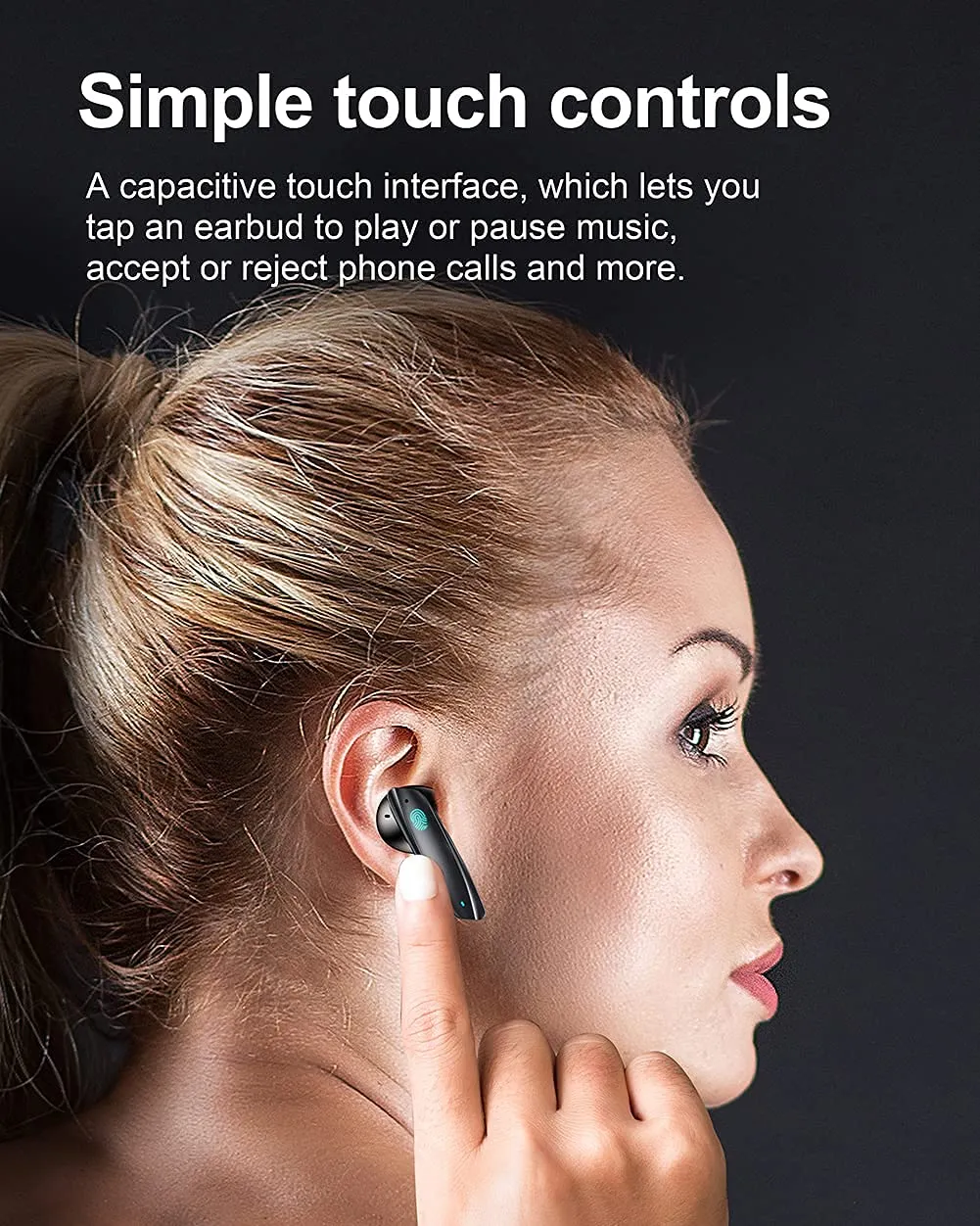 Guanda SM200 Auricolari Wireless Bluetooth Neri Touch