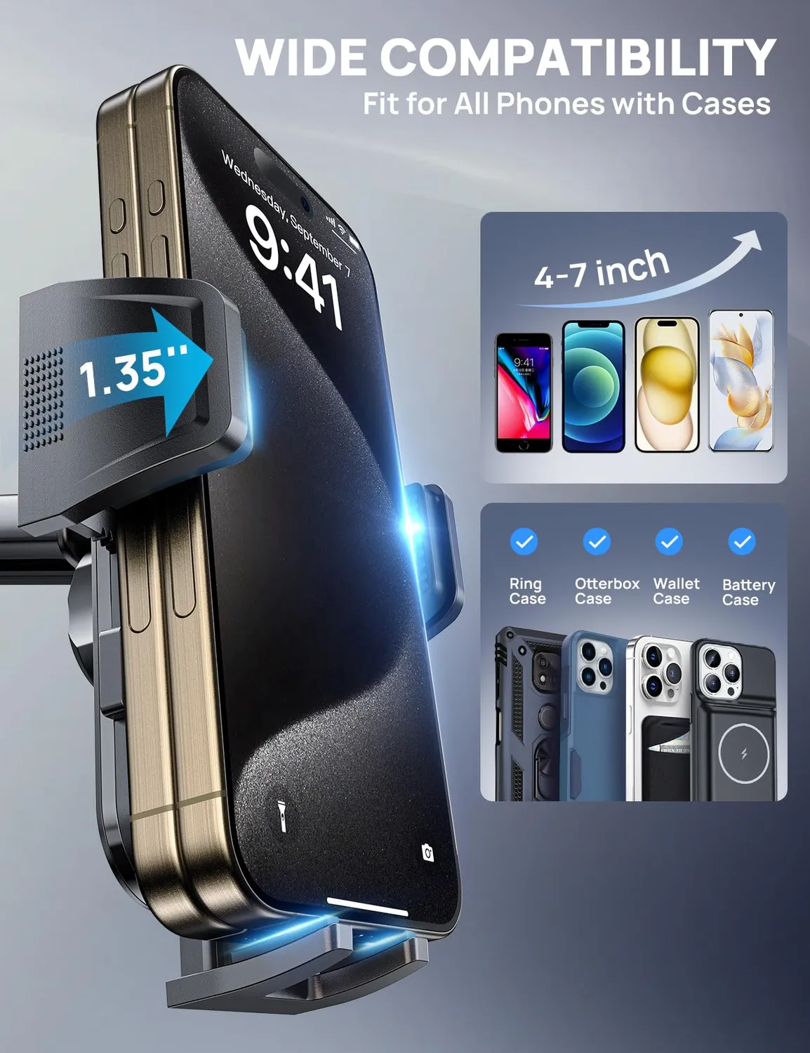 Guanda supporto telefono auto cruscotto oro ventosa