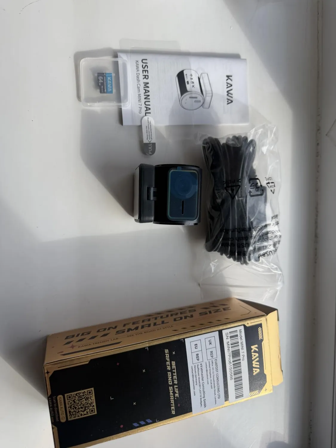 Kawa Mini Dash Cam 4K+1080P Anteriore Posteriore GPS NightEagle