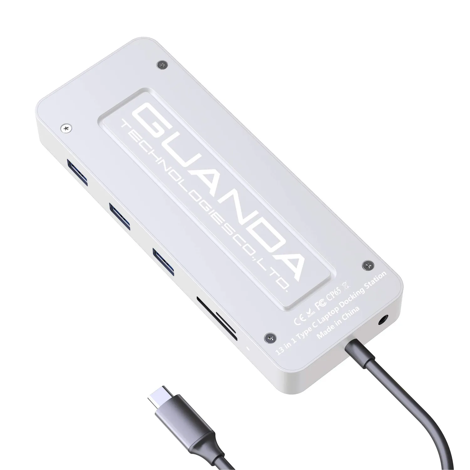 Guanda GD1 Hub USB-C 13 in 1 Argento 4K