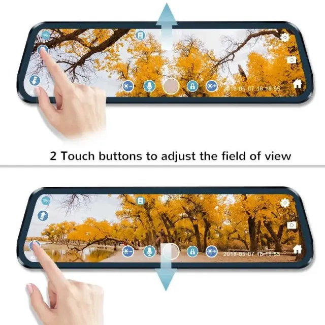 Jansite Mirror 10" specchietto dash cam touch 1080P+1080P