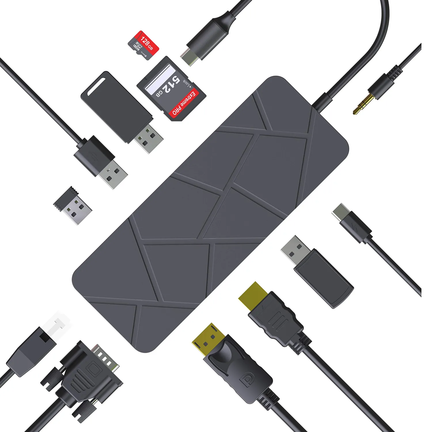 Guanda GD1 Hub USB-C 13 in 1 Nero Hub 4K