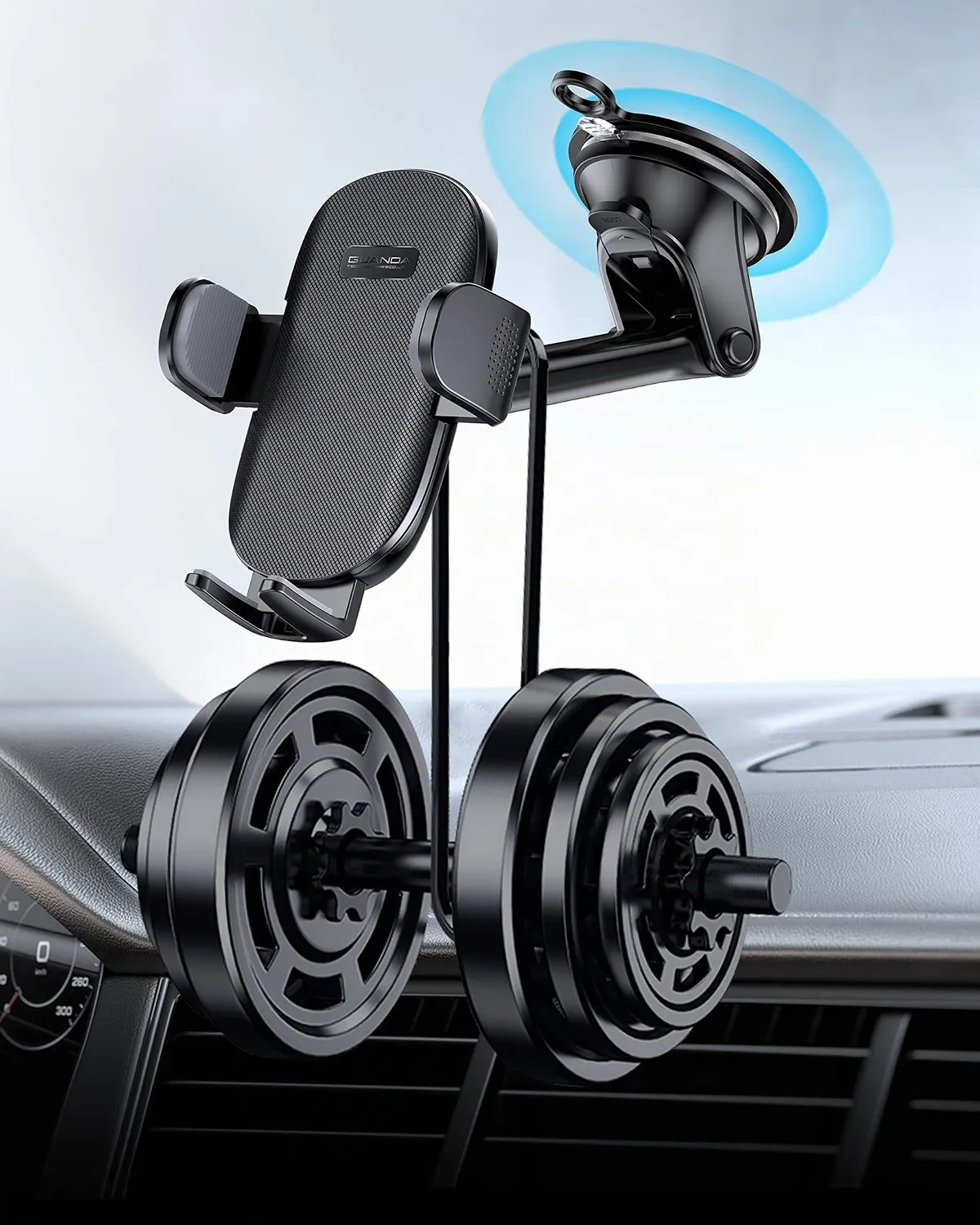 Guanda Supporto Telefono Auto Cruscotto Ventosa 3 in 1 Braccio 360