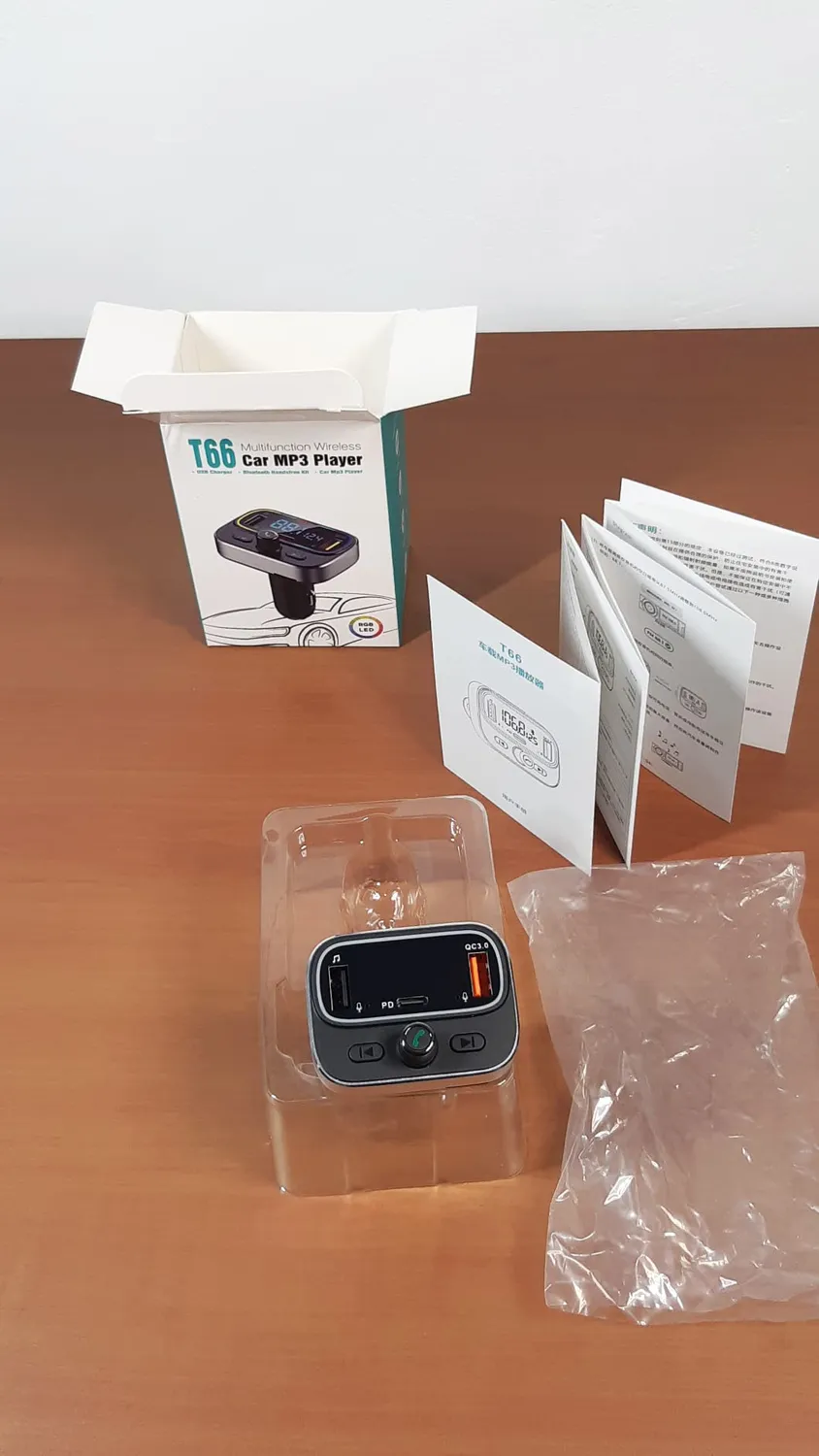Guanda Trasmettitore FM Bluetooth Auto Doppio Microfono PD 20W LED