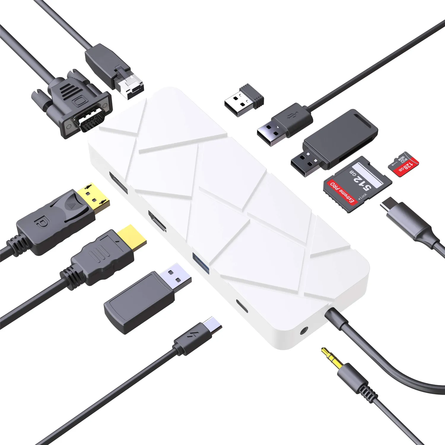 Guanda GD1 Hub USB-C 13 in 1 Argento 4K