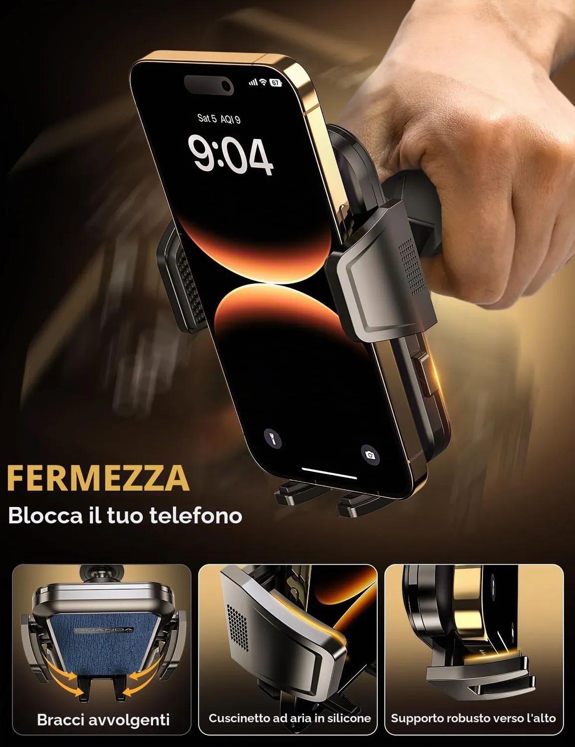 Guanda Slot CD supporto cellulare auto blu 360° custodie spesse