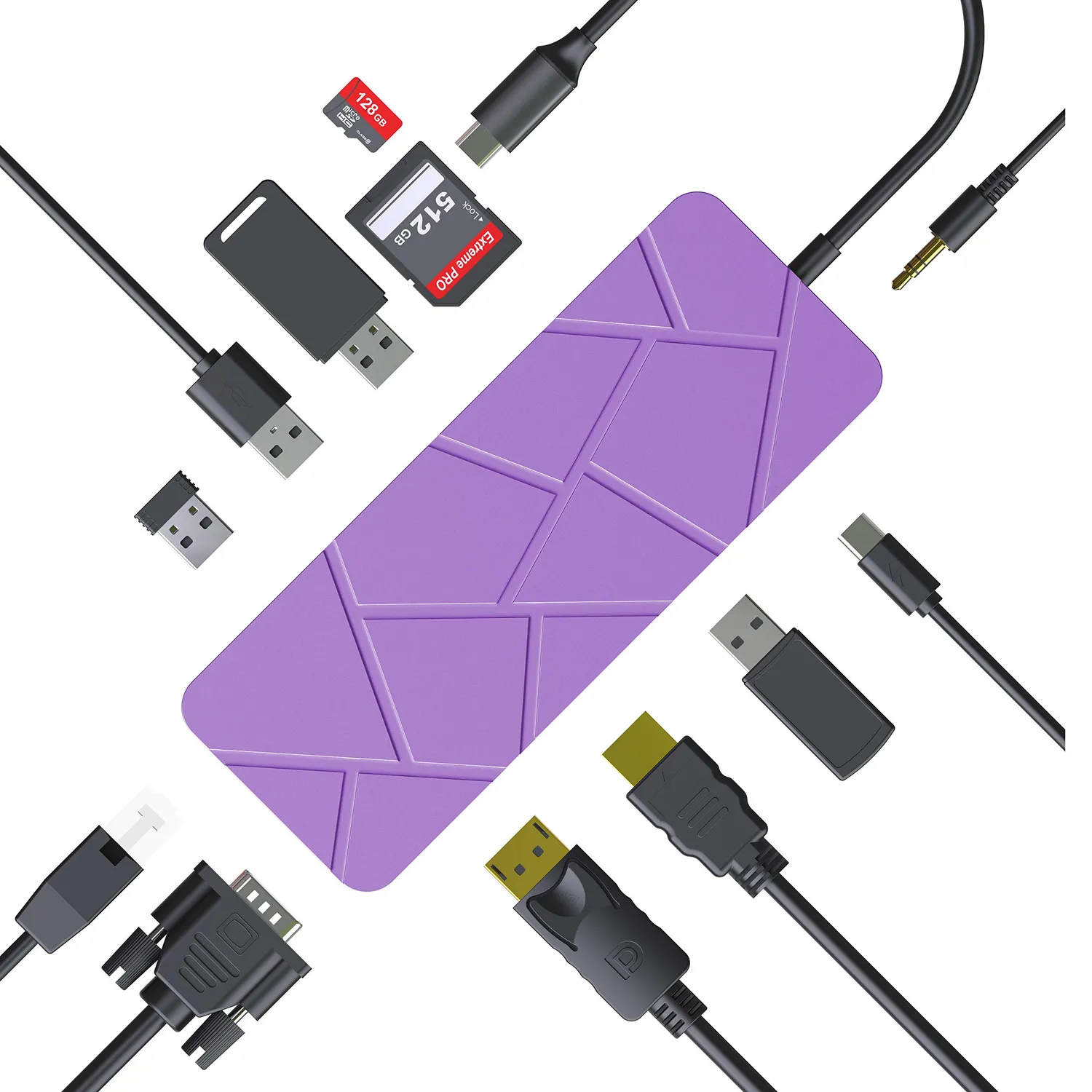 Guanda GD1 Hub USB-C 13 in 1 Grigio Triplo Display