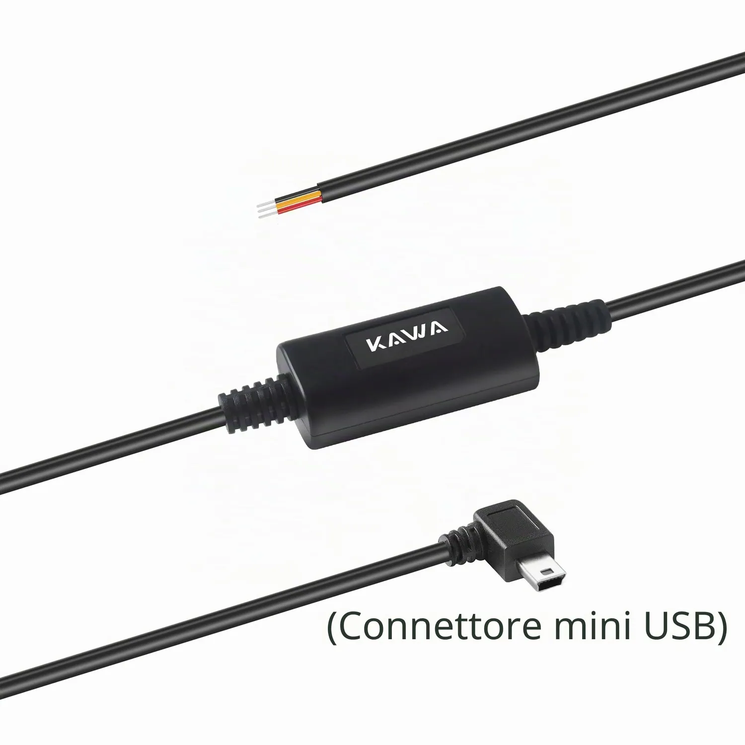 Kawa D8 D10 kit cablaggio dash cam Mini USB 3,4 m 24h