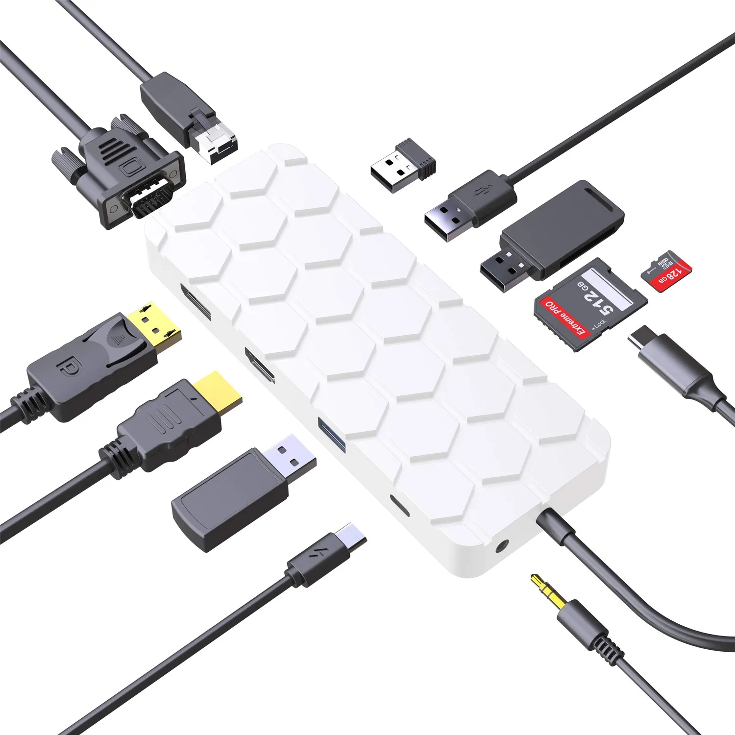 Guanda GD2 hub USB-C 13 in 1 argento 4K