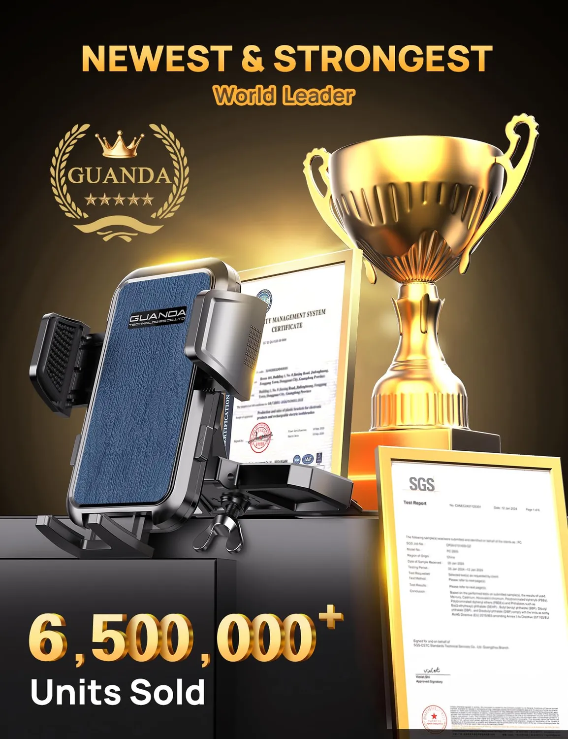 Guanda Slot CD supporto cellulare auto blu 360° custodie spesse