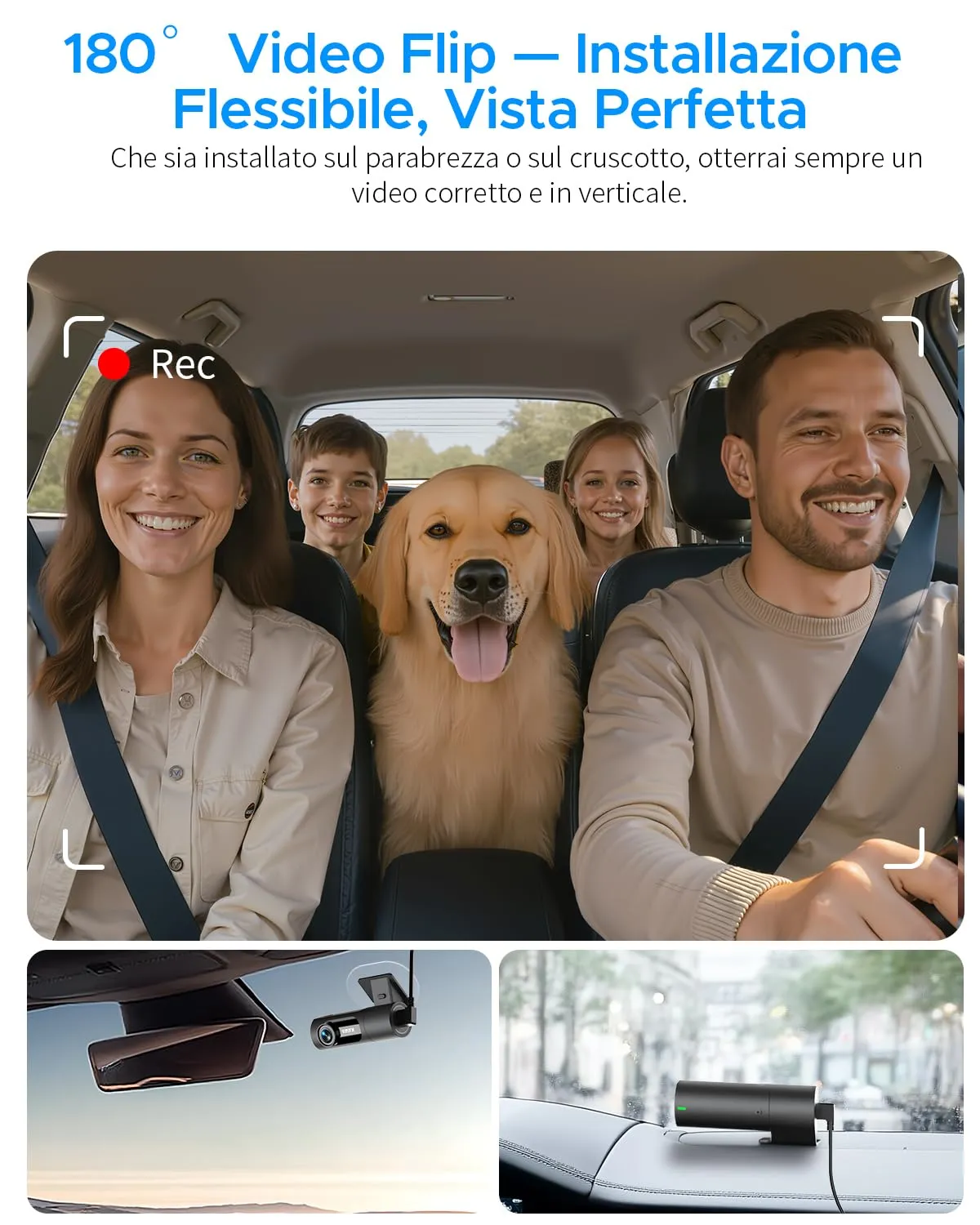 Kawa D6 Dash Cam 3K Girevole 360° Comando Vocale NightEagle
