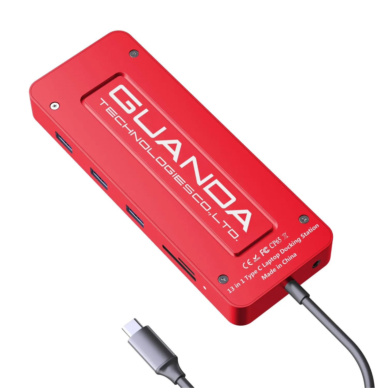 Guanda GD1 Hub USB-C 13 in 1 Rosso 4K PD