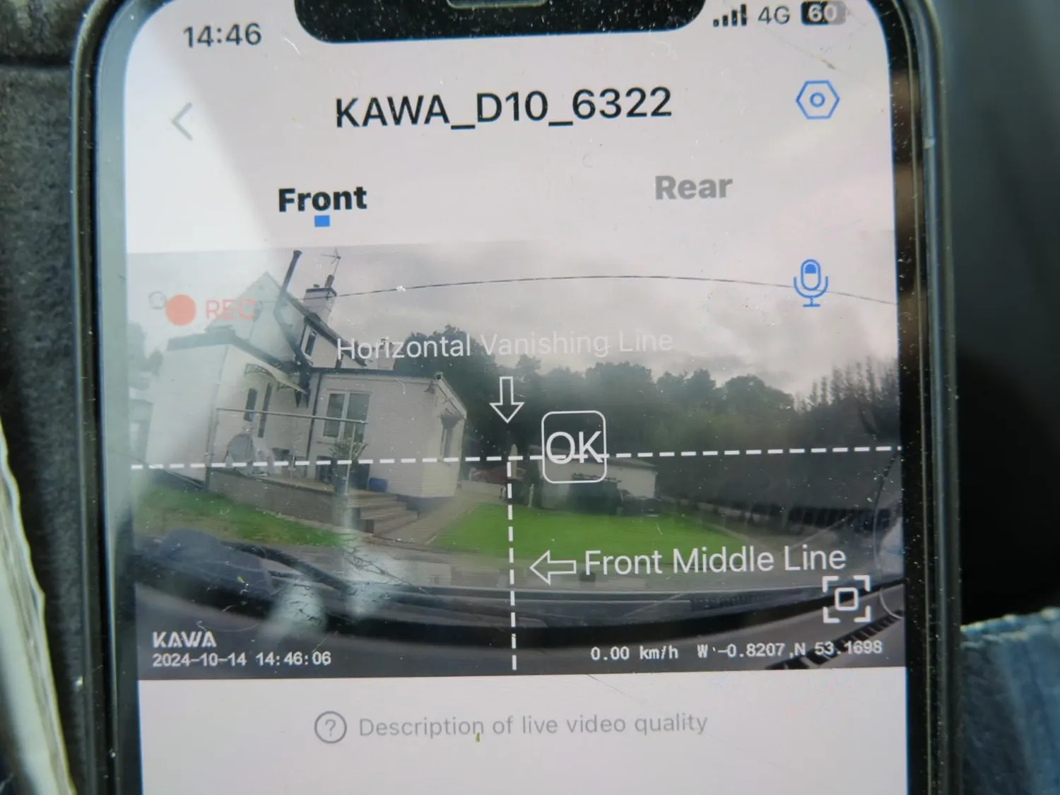 Kawa Mini Dashcam 4K Wi-Fi Vocale Carbone 64GB