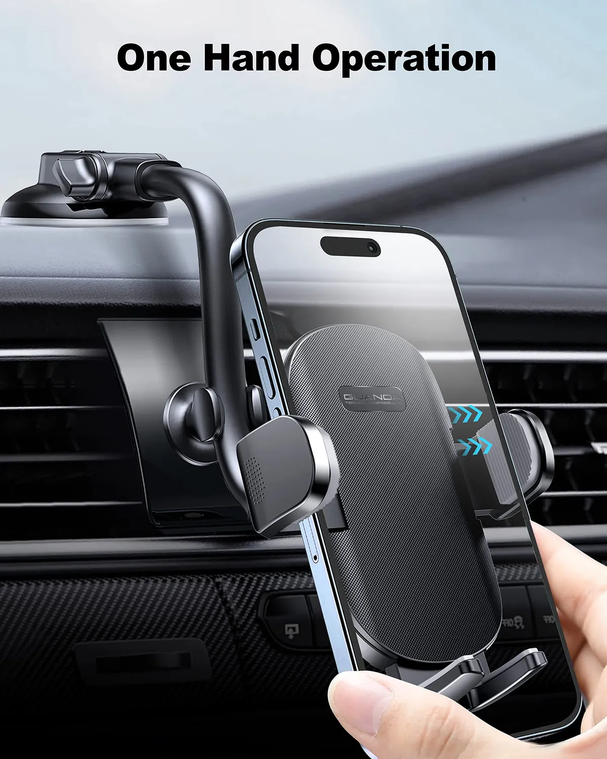 Guanda Braccio Lungo supporto smartphone auto parabrezza girevole
