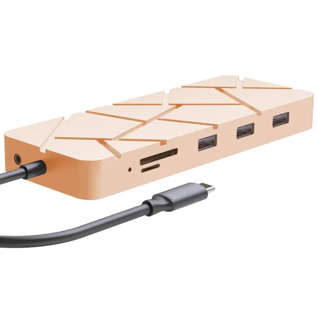 Guanda GD1 Hub USB-C 13 in 1 Oro 4K Ethernet