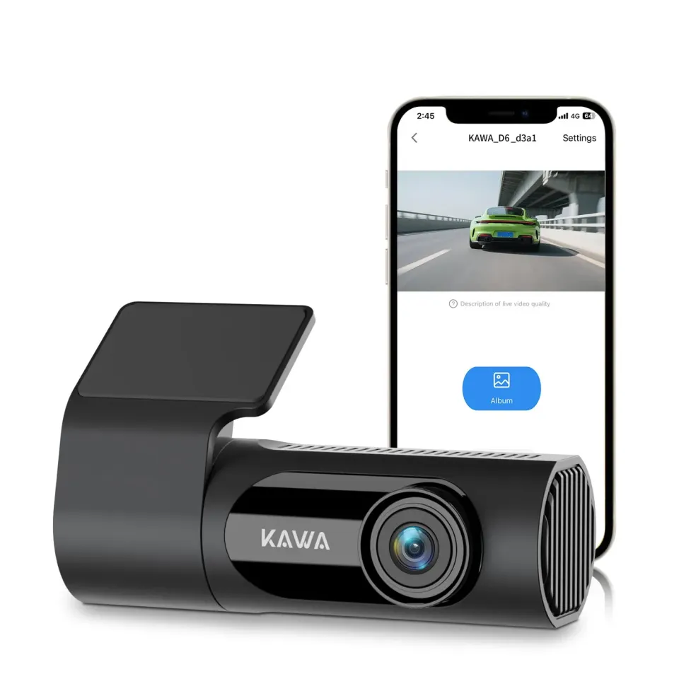 Kawa 2K dash cam auto QHD 1440P Wi-Fi 145° visione notturna