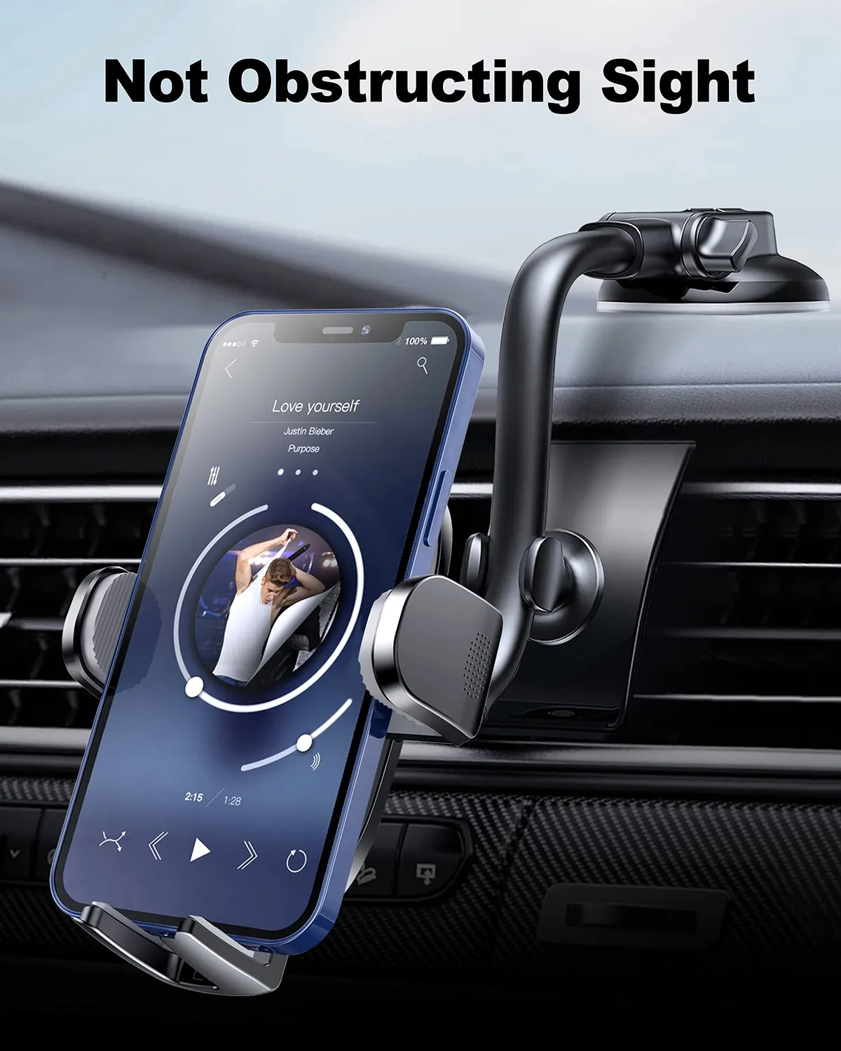 Guanda Braccio Lungo supporto smartphone auto parabrezza girevole