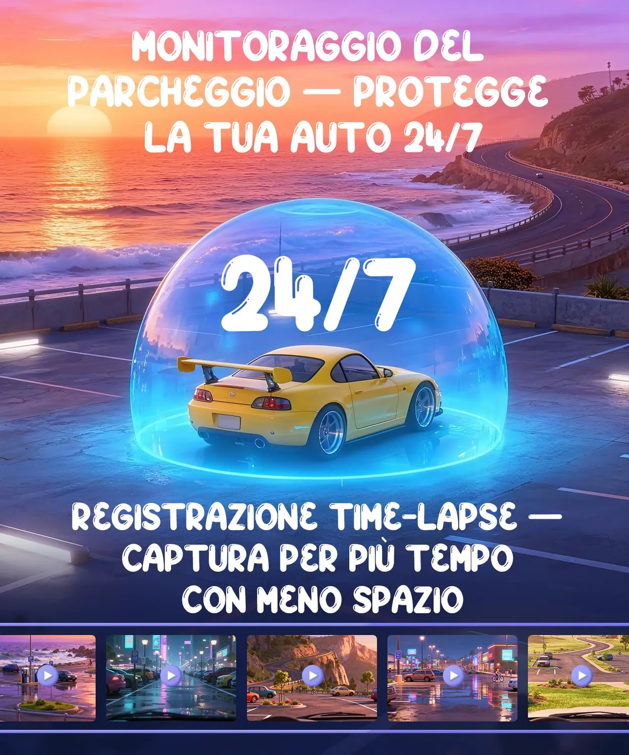 Kawa Orb Dash Cam 2K Sfera Mini Controllo Vocale WiFi